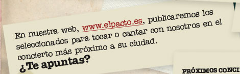 Publicaremos los seleccionados en nuestra web www.elpacto.es